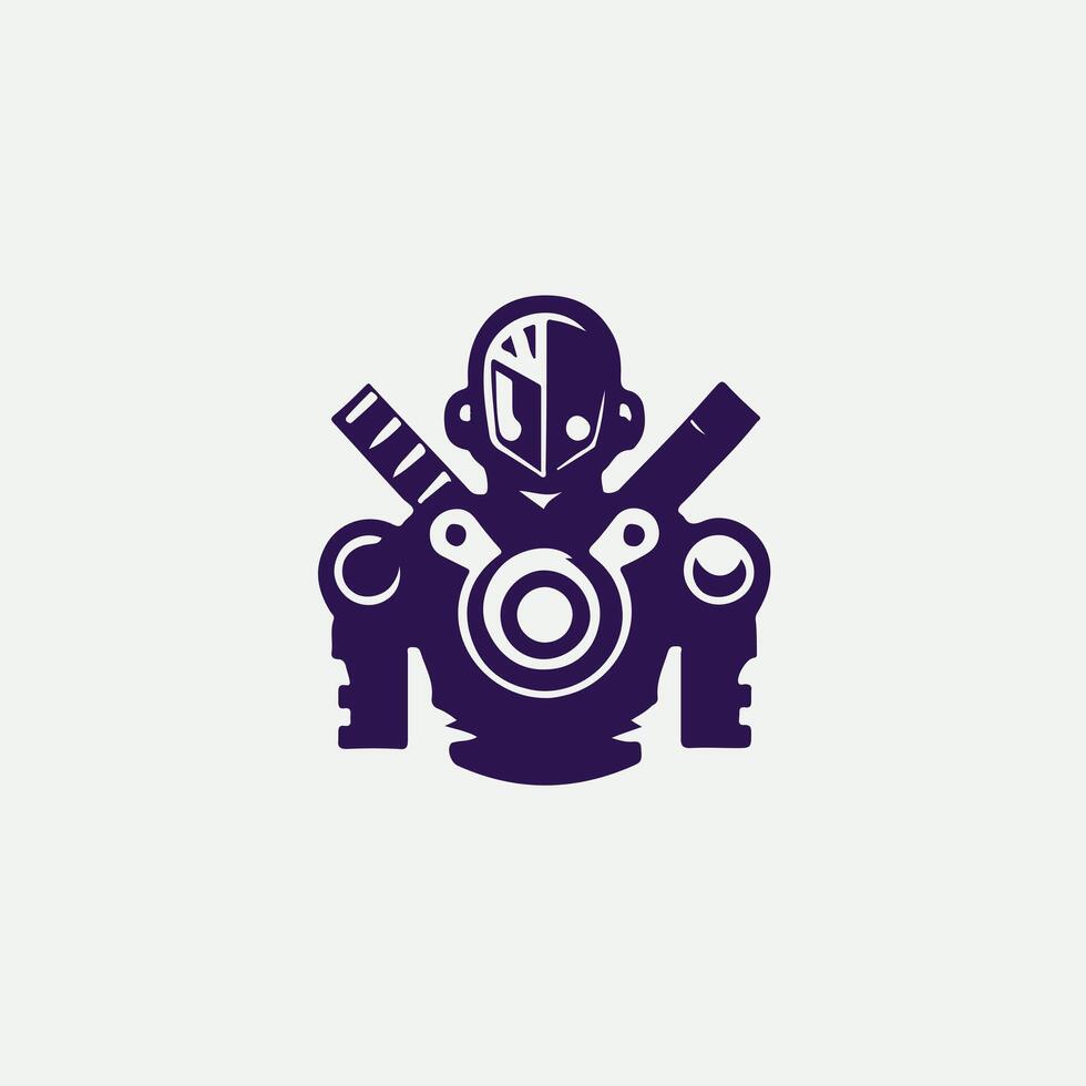 Cybot Revolution Robot Logo Design vector