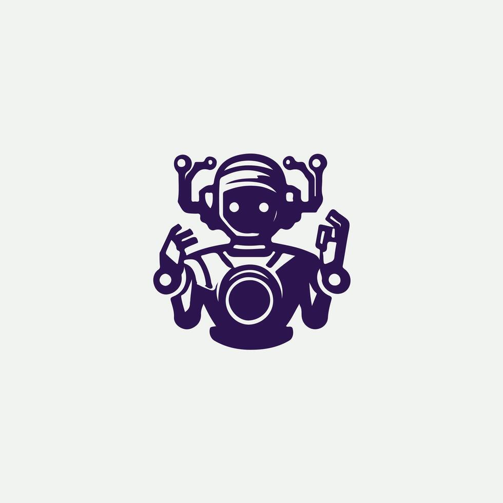 Track Robot Logo Design vector