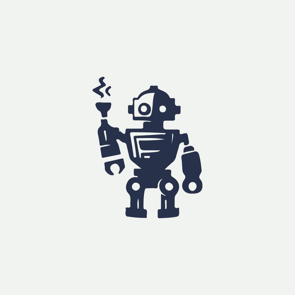 Inventions Robot Logo Design vector