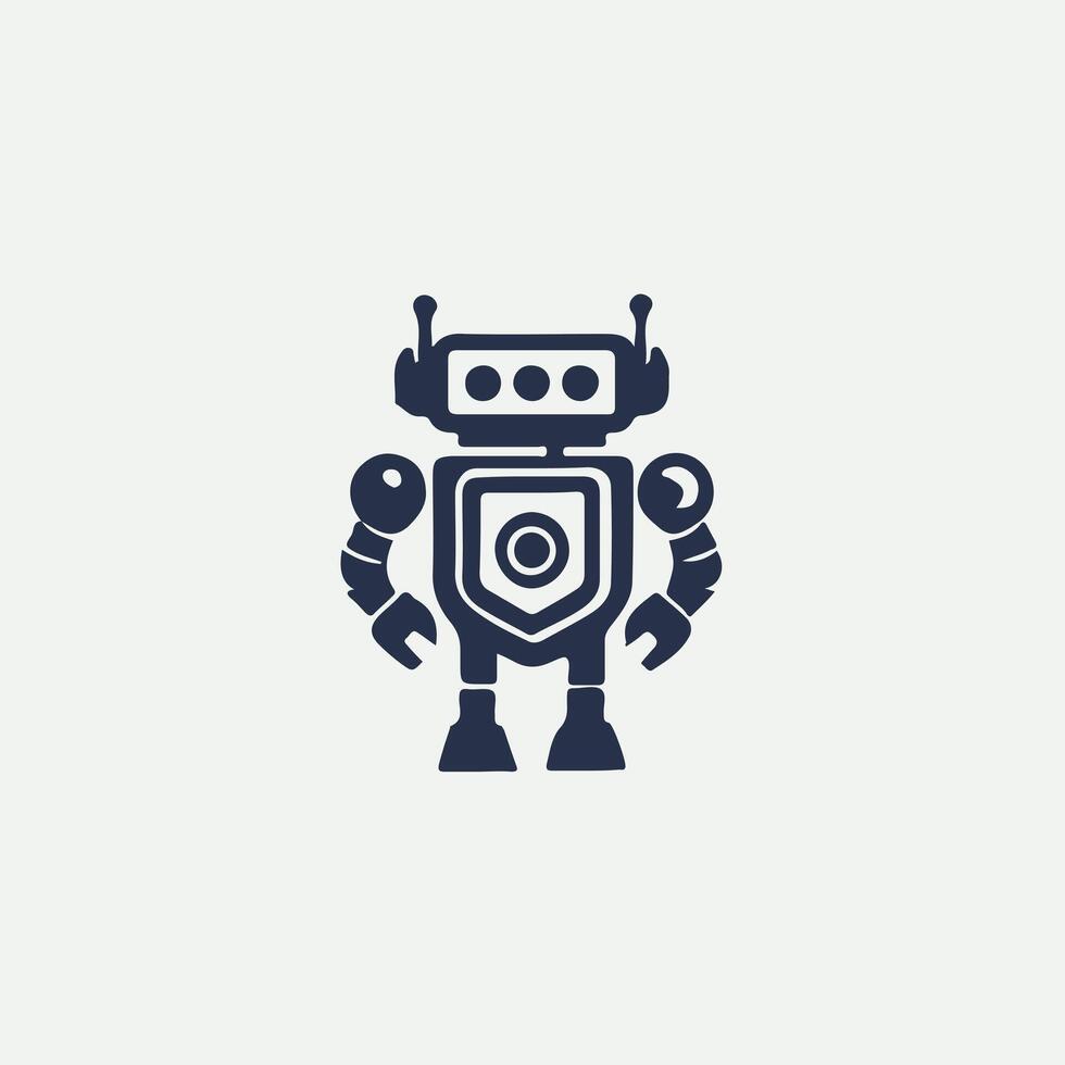 Bot Universe Robot Logo Design vector