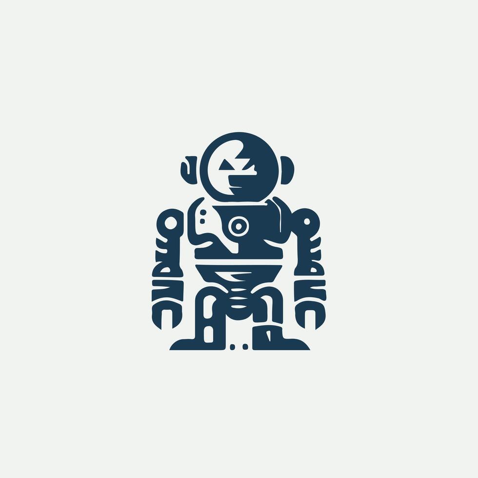 Crafters Robot Logo Design vector