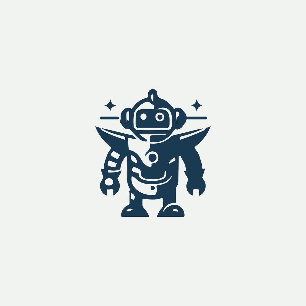 Droid Robot Logo Design vector