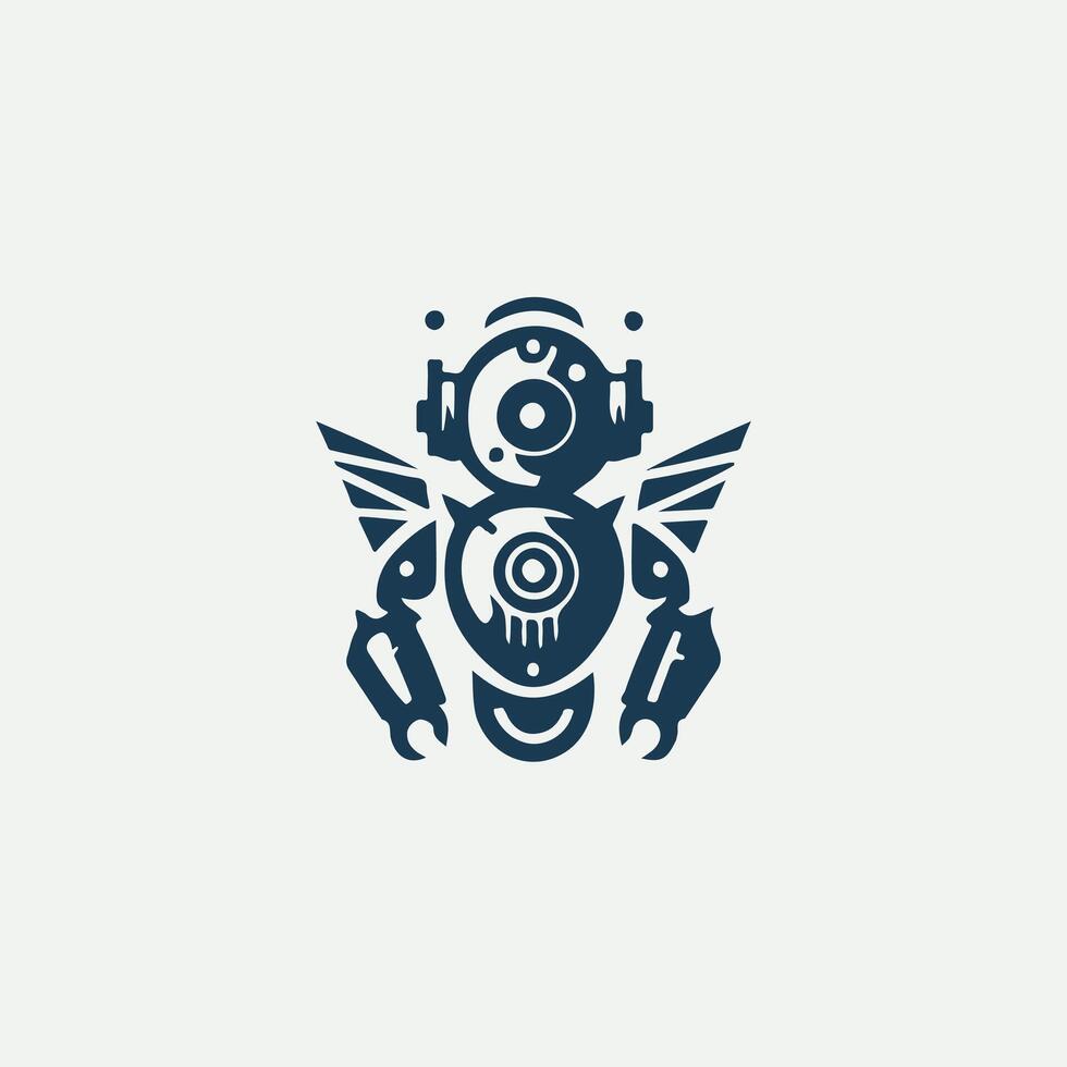 Hive Robot Logo Design vector
