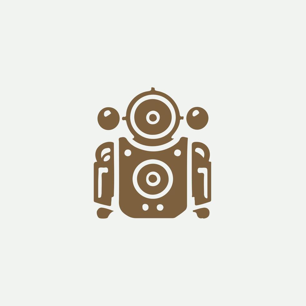 Vision Robot Logo Design vector