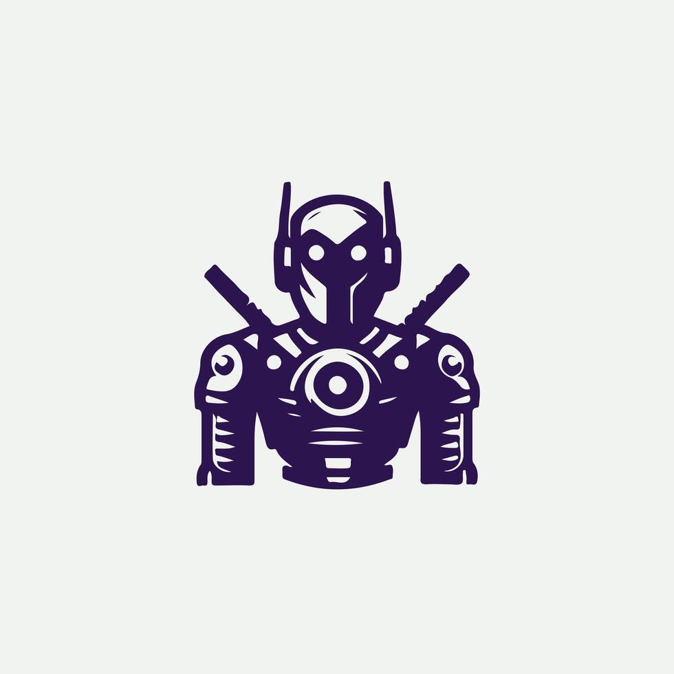 Cyber Mind Robot Logo Design vector