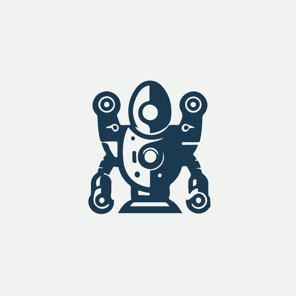 Iron Mechs Robot Logo Design vector