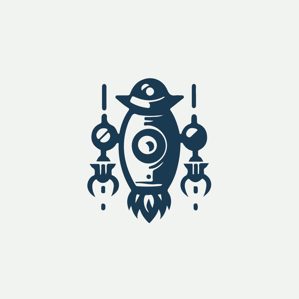 Droid Works Robot Logo Design vector