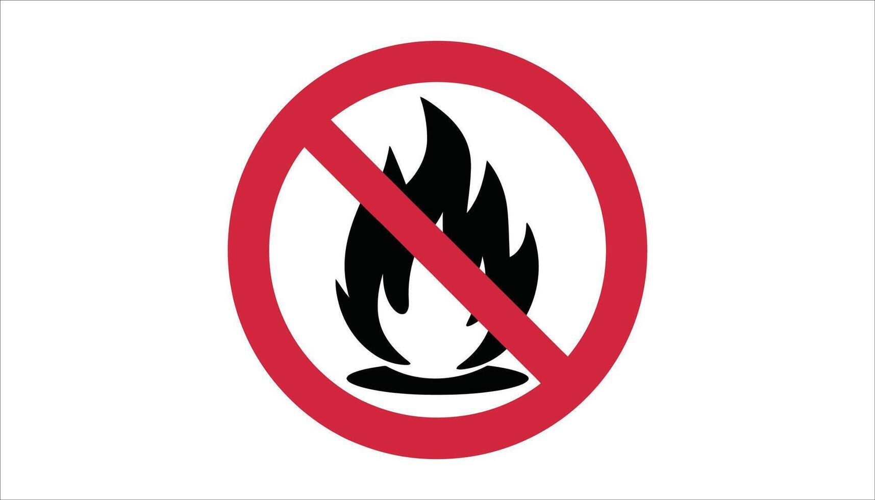 No Open Flames and Fire Prohibition Symbols. Fire Safety Warning Icons. vector
