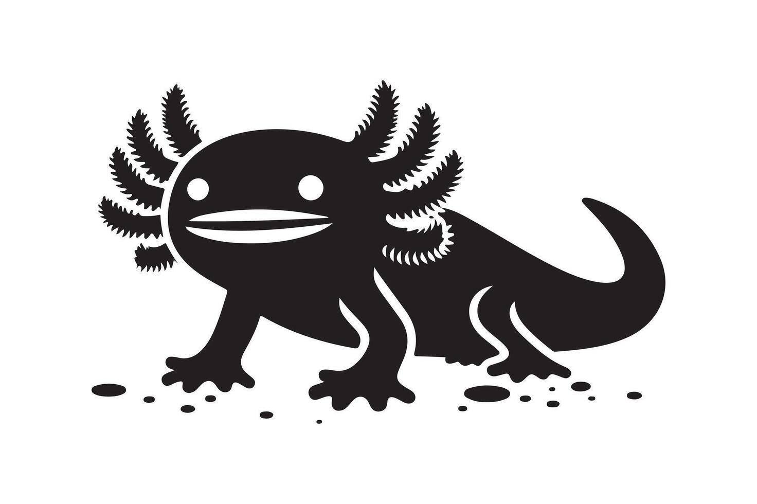 Black Axoloti Illustration for Logos vector