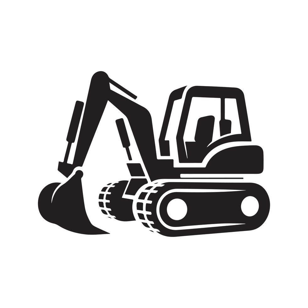 High Resolution Backhoe Black Image vector