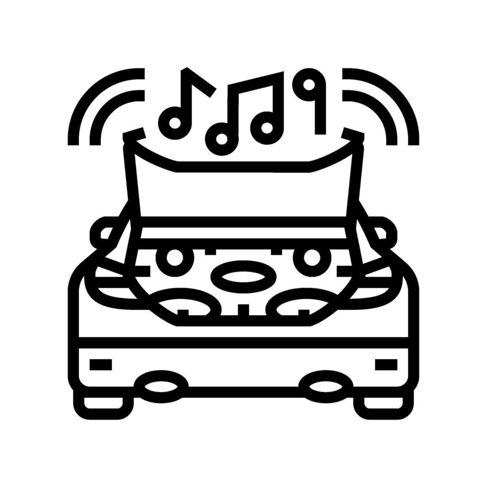 car entertainment system line icon illustration vector