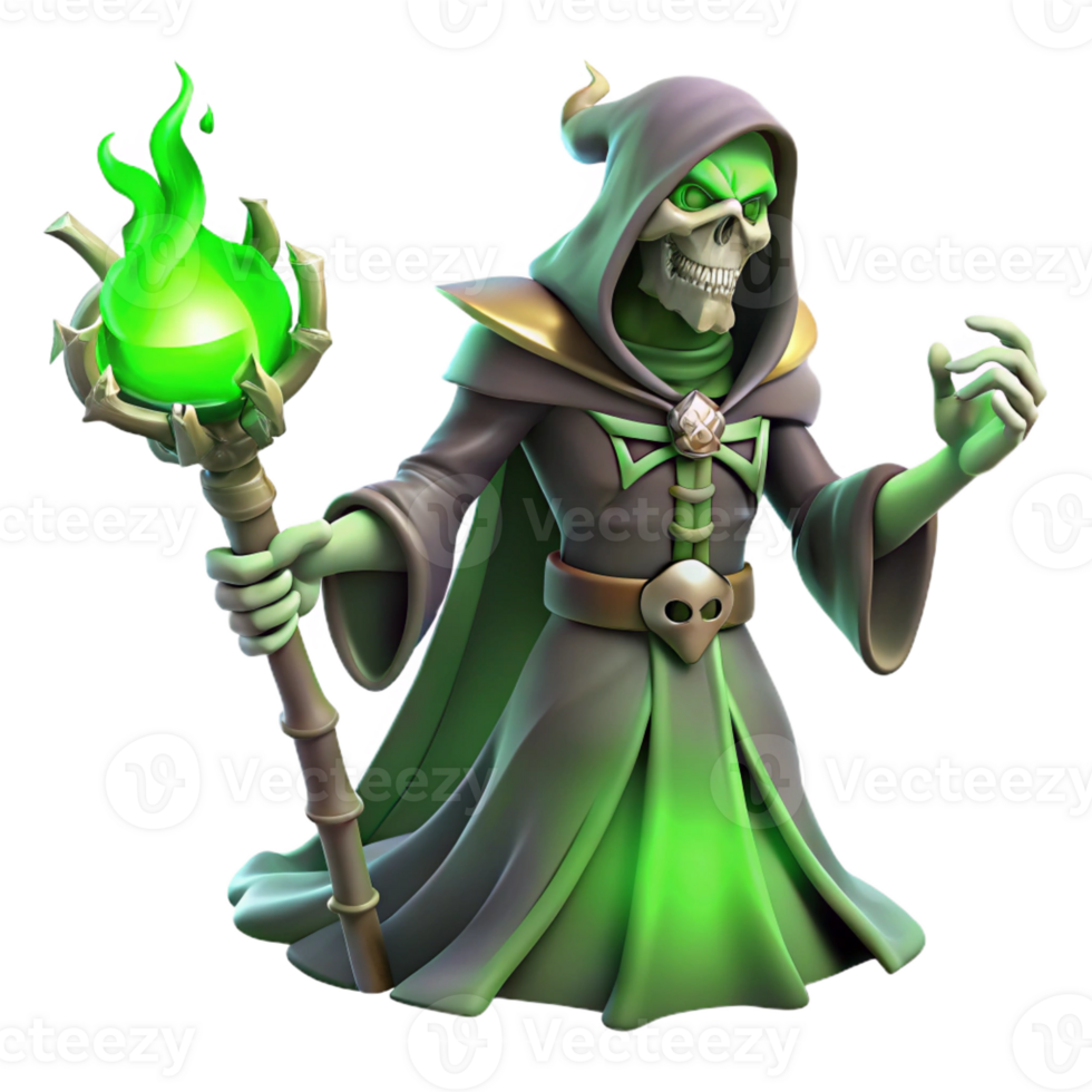 magnificent classic A Powerful Lich Casting a Spell of Necroman high quality png
