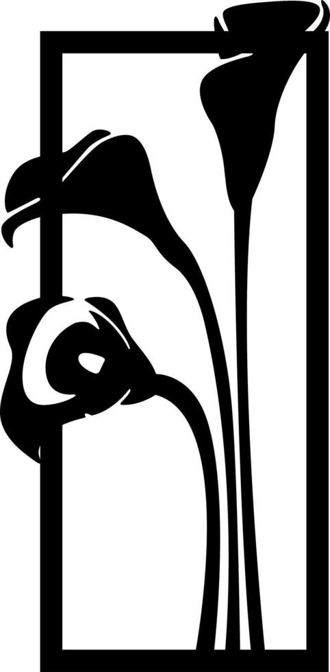 Laser Art Deco Calla Lilies vector