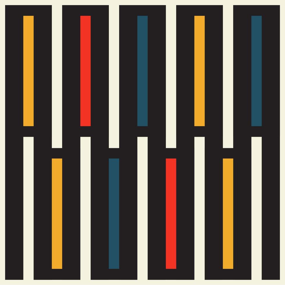 Minimalist Bauhaus poster with strong lines, primary colors, and functional composition for a timeless aesthetic vector
