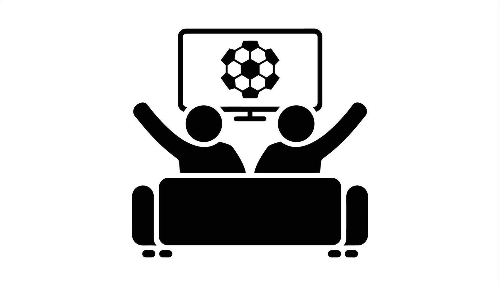 Watching Soccer Together Icon. vector