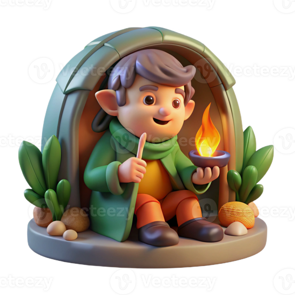 elegant creative A Whimsical Hobbit Enjoying a Pipeweed In premium png