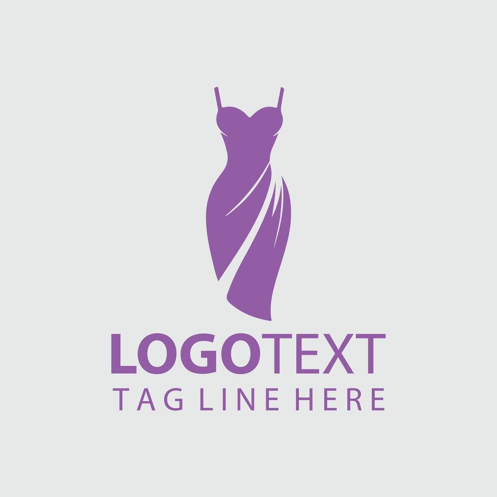 Ever Glamour Woman Dress Logo Design vector