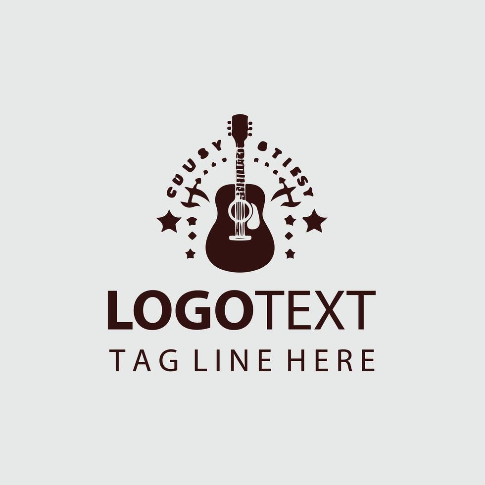 Pulse Craft Guiter Logo Design vector