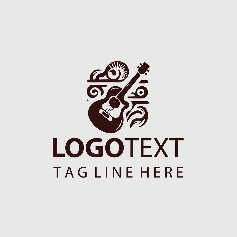 Pure Tone Guiter Logo Design vector