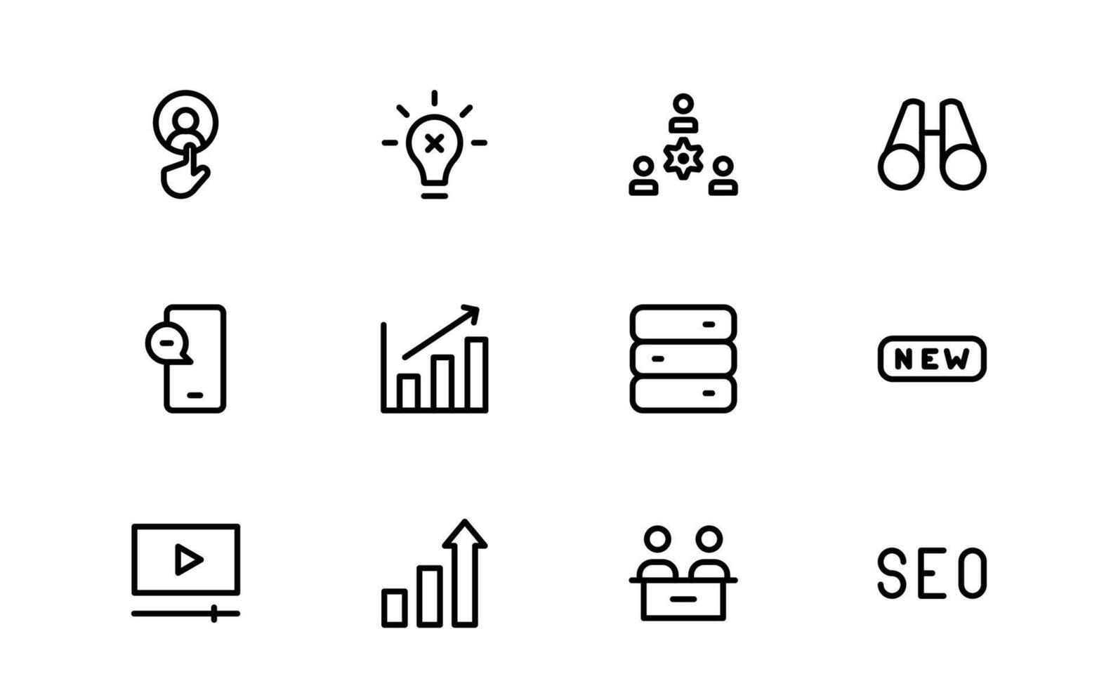 Modern Teamwork Icons pack up. Professional and Minimalist Vectors for Collaboration, Team Building, and Office Projects in Outline Style.