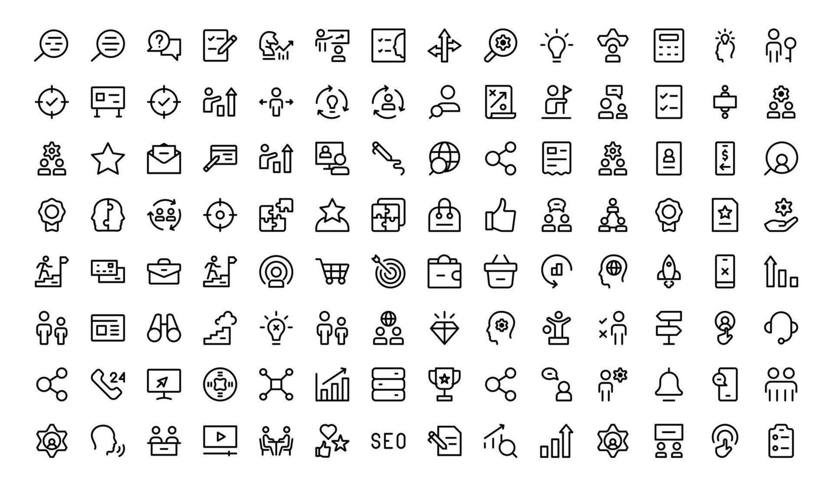 Modern Teamwork Icon Set collection. Professional and Minimalist Vectors for Collaboration, Team Building, and Office Projects in Outline Style.