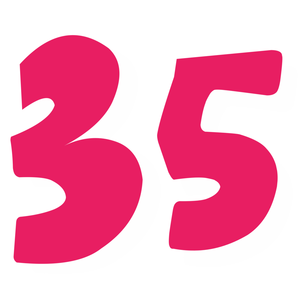 thrty five pink icon number png