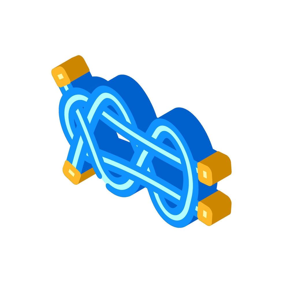 double sheet bend nautical knot isometric icon illustration vector