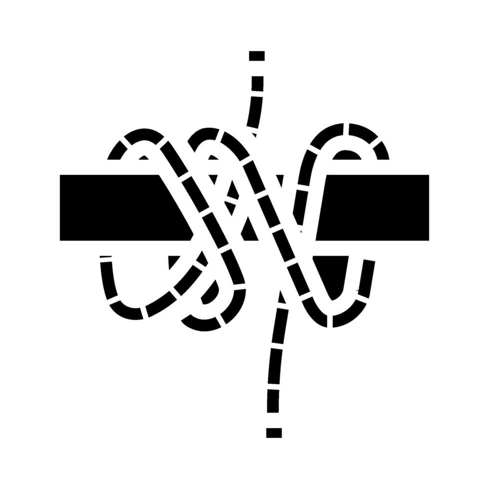 rolling hitch nautical knot glyph icon illustration vector