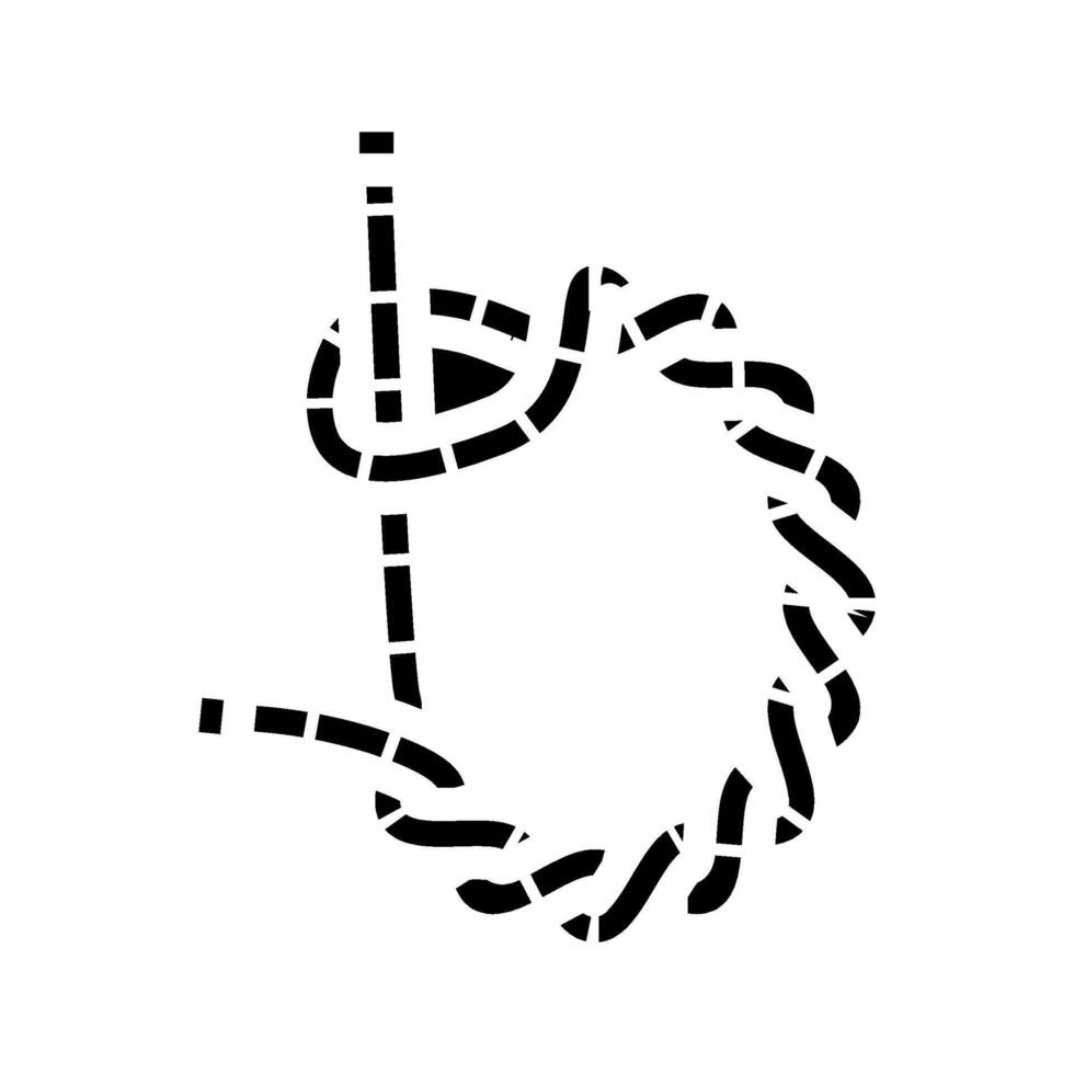 timber hitch nautical knot glyph icon illustration vector