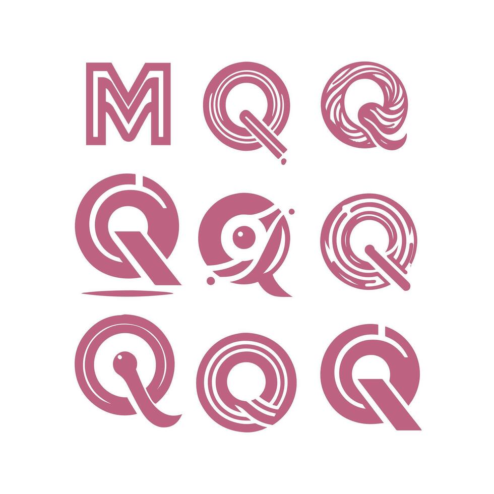 Letter Collection M Q vector