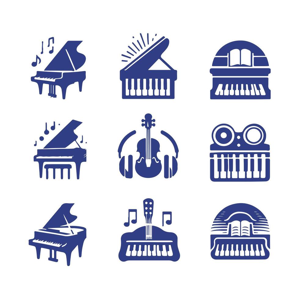 Piano Pulse Collection Logo vector