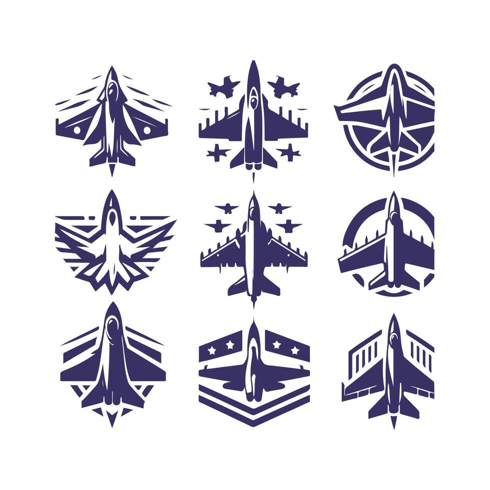 Ghost Falcon Jet Fighter Plane Collection Logo vector