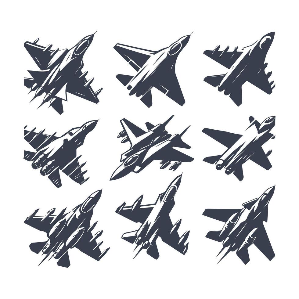 Falcon Fury Jet Fighter Plane Collection Logo vector