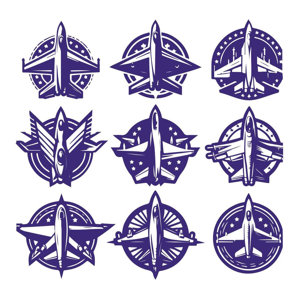 Phantom Blaze Jet Fighter Plane Collection Logo vector