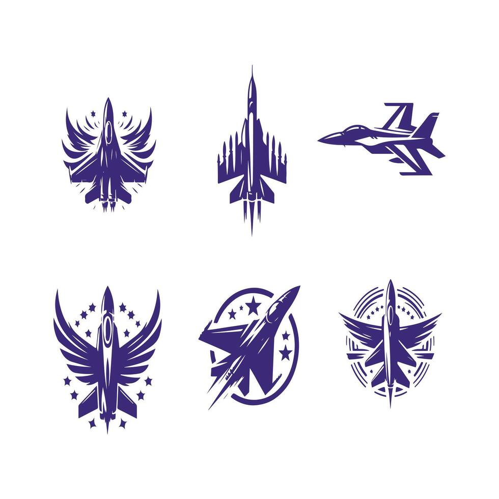 Phantom Strike Jet Fighter Plane Collection Logo vector