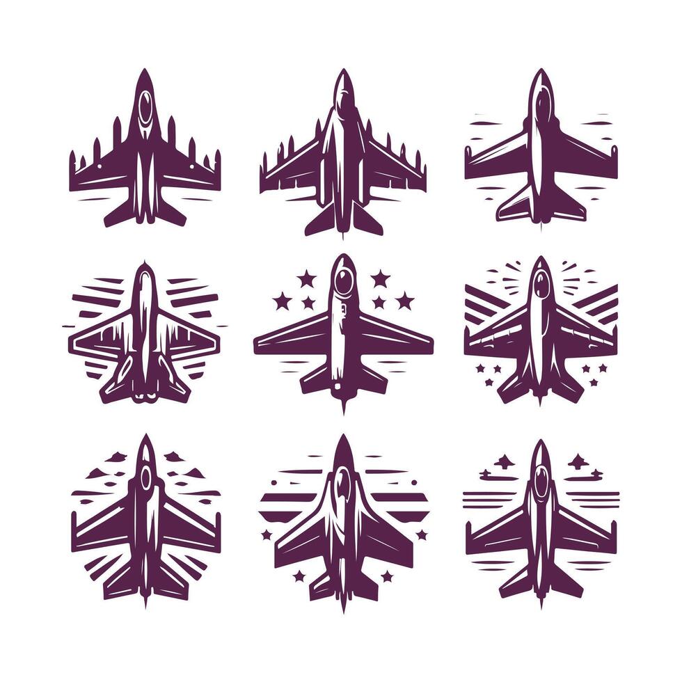 Thunderhawk Jet Fighter Plane Collection Logo vector