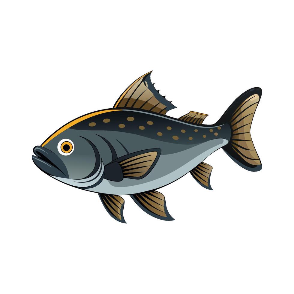 Elegant Artwork of Pacific Halibut vector