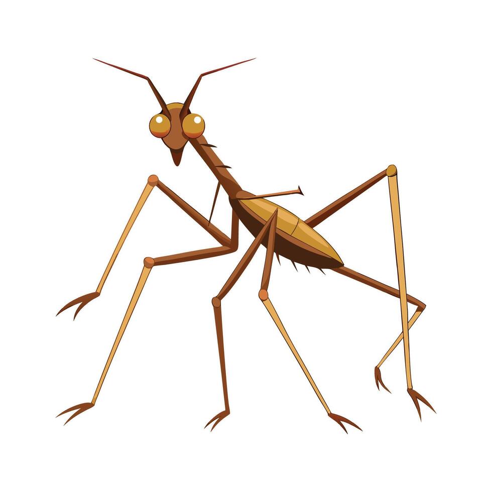 Charming Walking Stick Insect Character vector