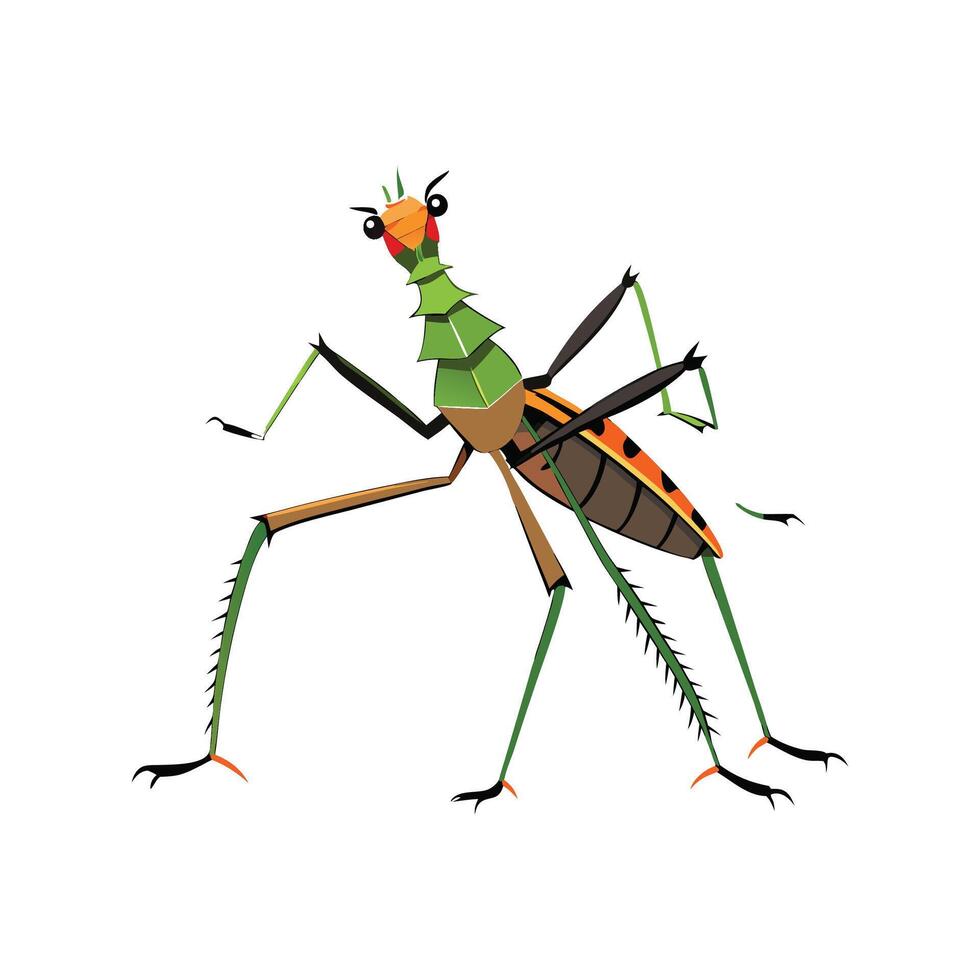 Cute Walking Stick Insect for Kids vector