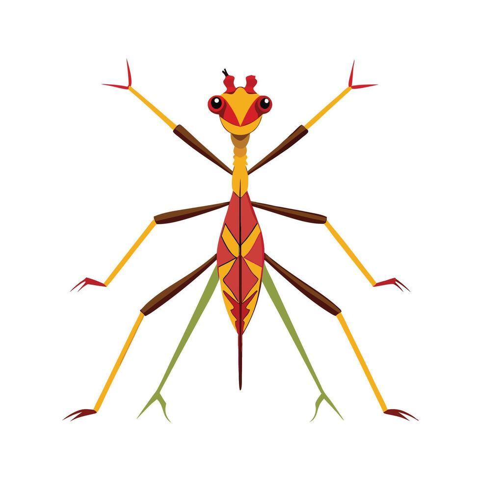 Stylized Stick Insect for Creative Learning vector