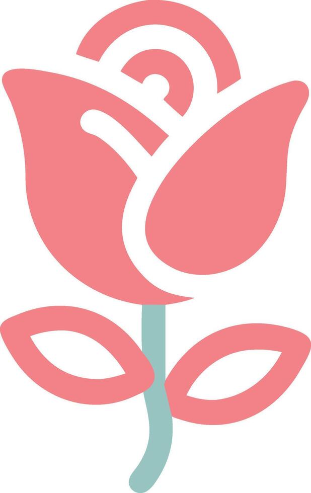Whimsical Rose Design with Playful Curves and Soft Gradient Colors vector