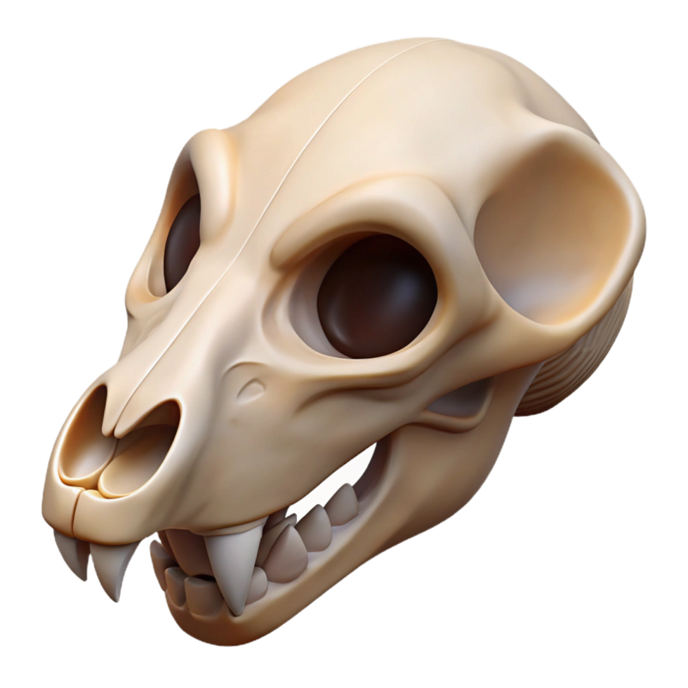 impressive vintage A single, realistic animal skull specify animal, e.g., wolf high resolution png