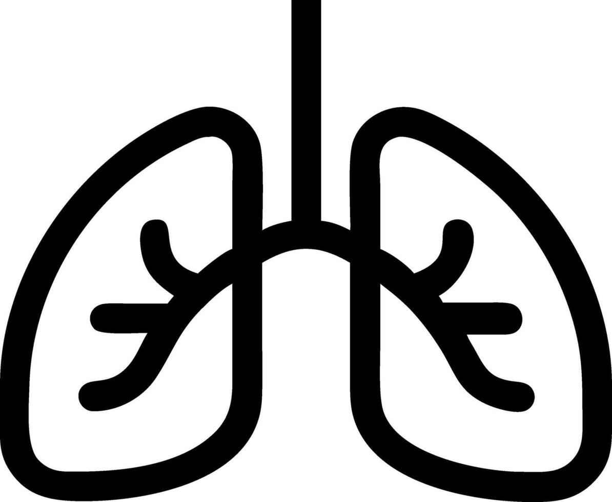 Hand-Drawn Lungs Design with Fine Line Art and Precision vector