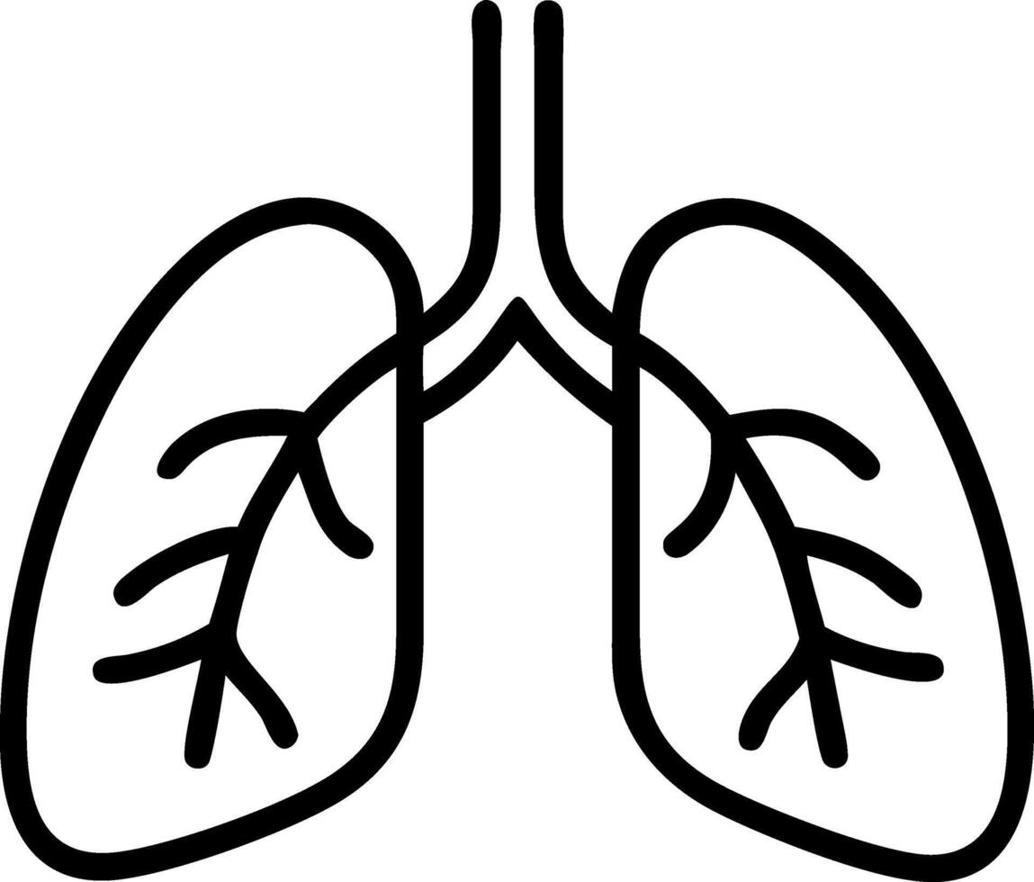 Minimalist Lungs Design with Clean Lines and Simple Forms vector