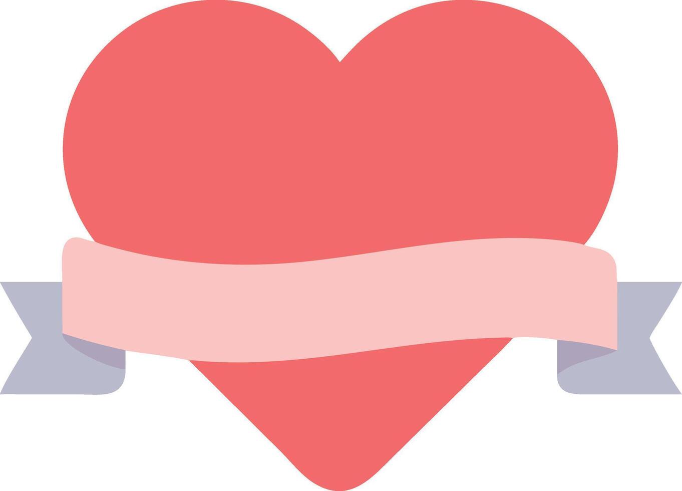 Classic Heart with Banner and Vintage Scroll Work vector