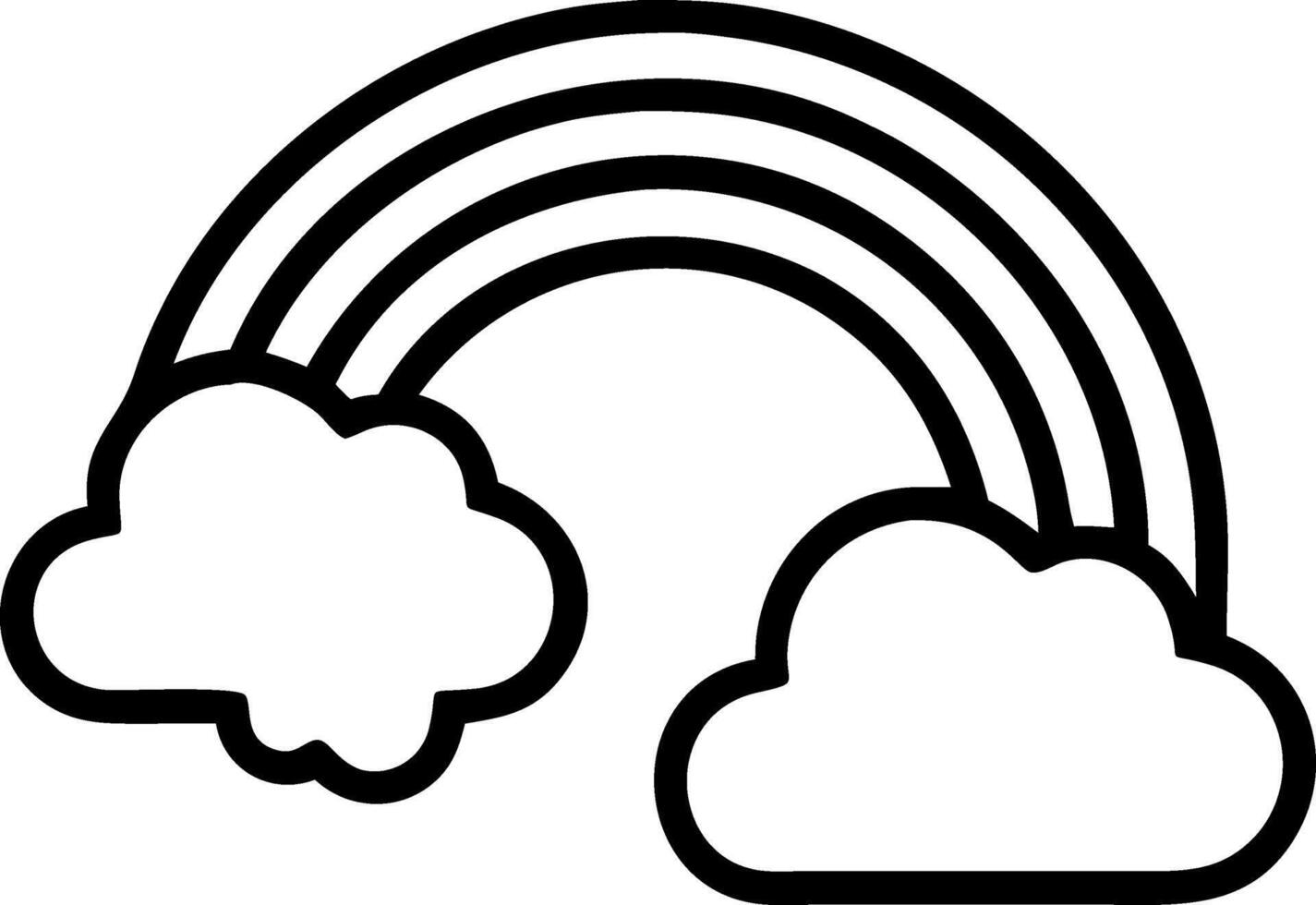 Colorful Cloudscape with Rainbow vector