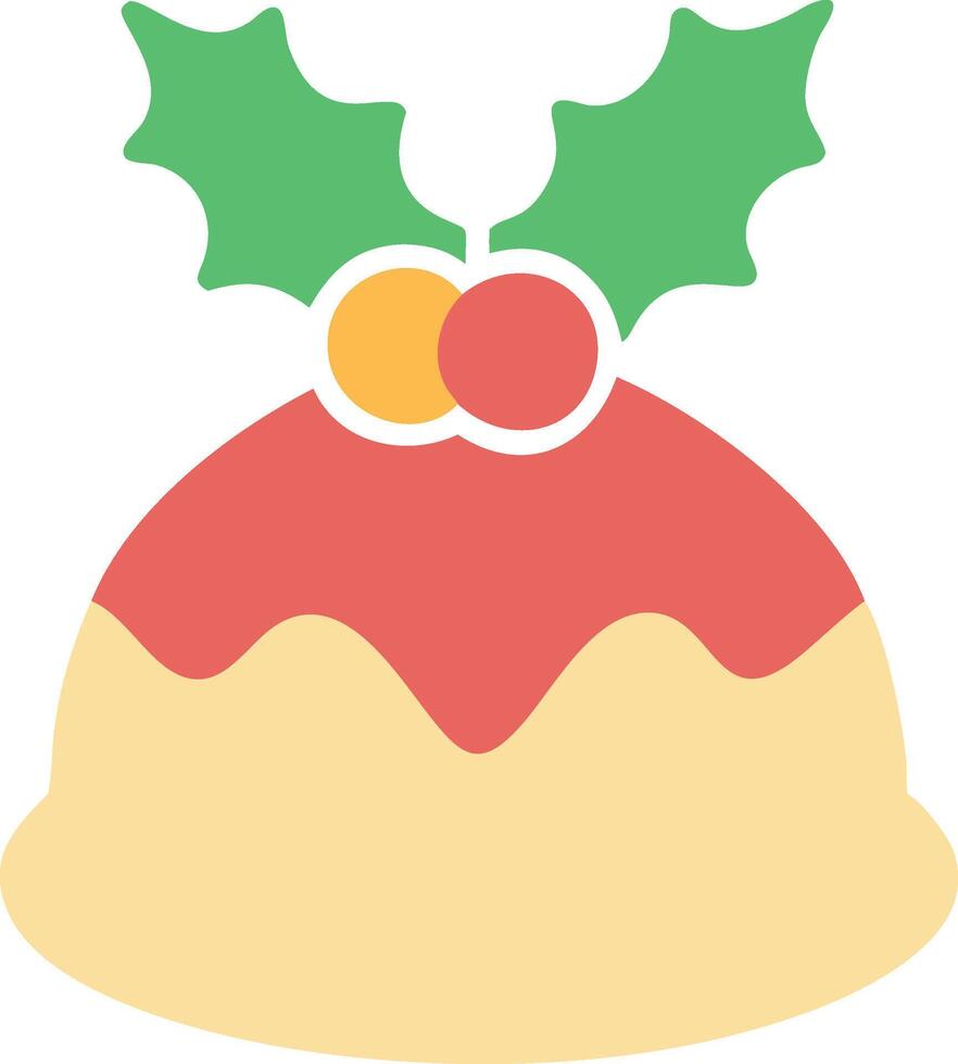 Classic Pudding with Decorative Toppings vector