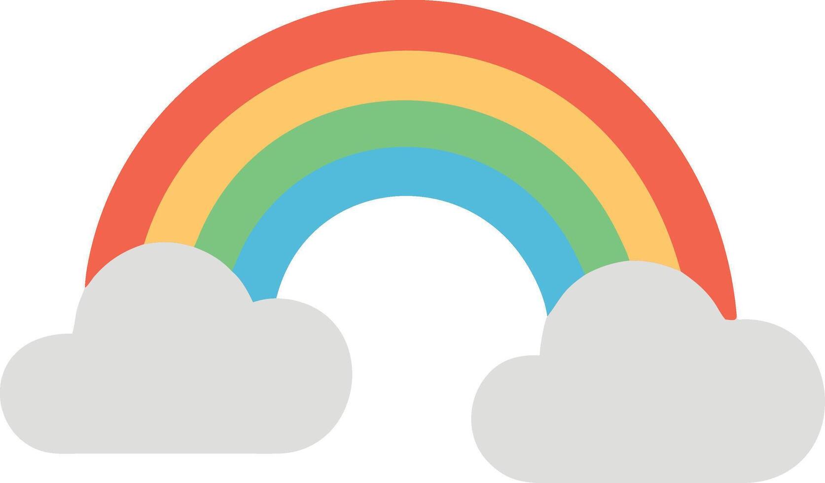 High-Quality Cloud and Rainbow Artwork vector