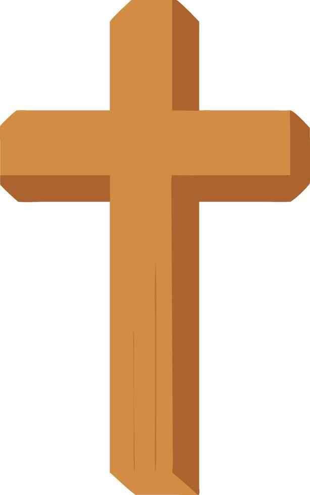 Simple Wooden Cross with Clean Lines and Subtle Texture vector