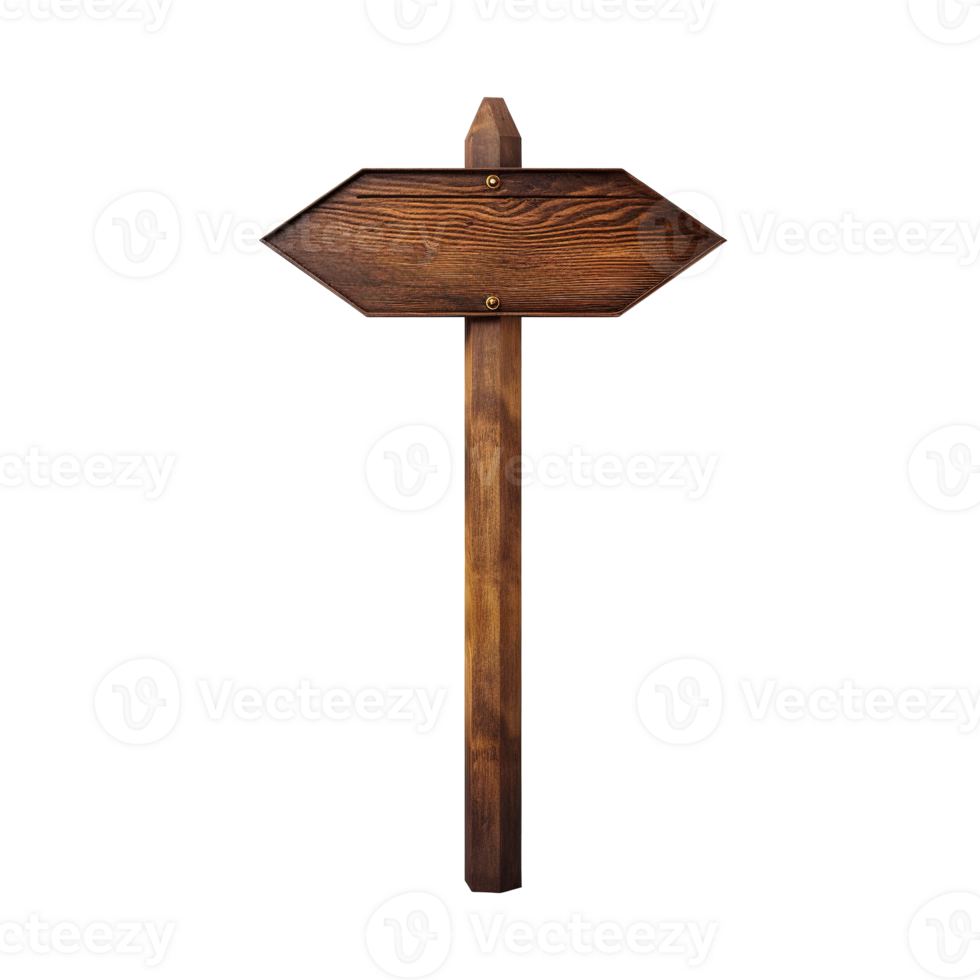 Wooden Road Sign with Blank Space on Transparent png